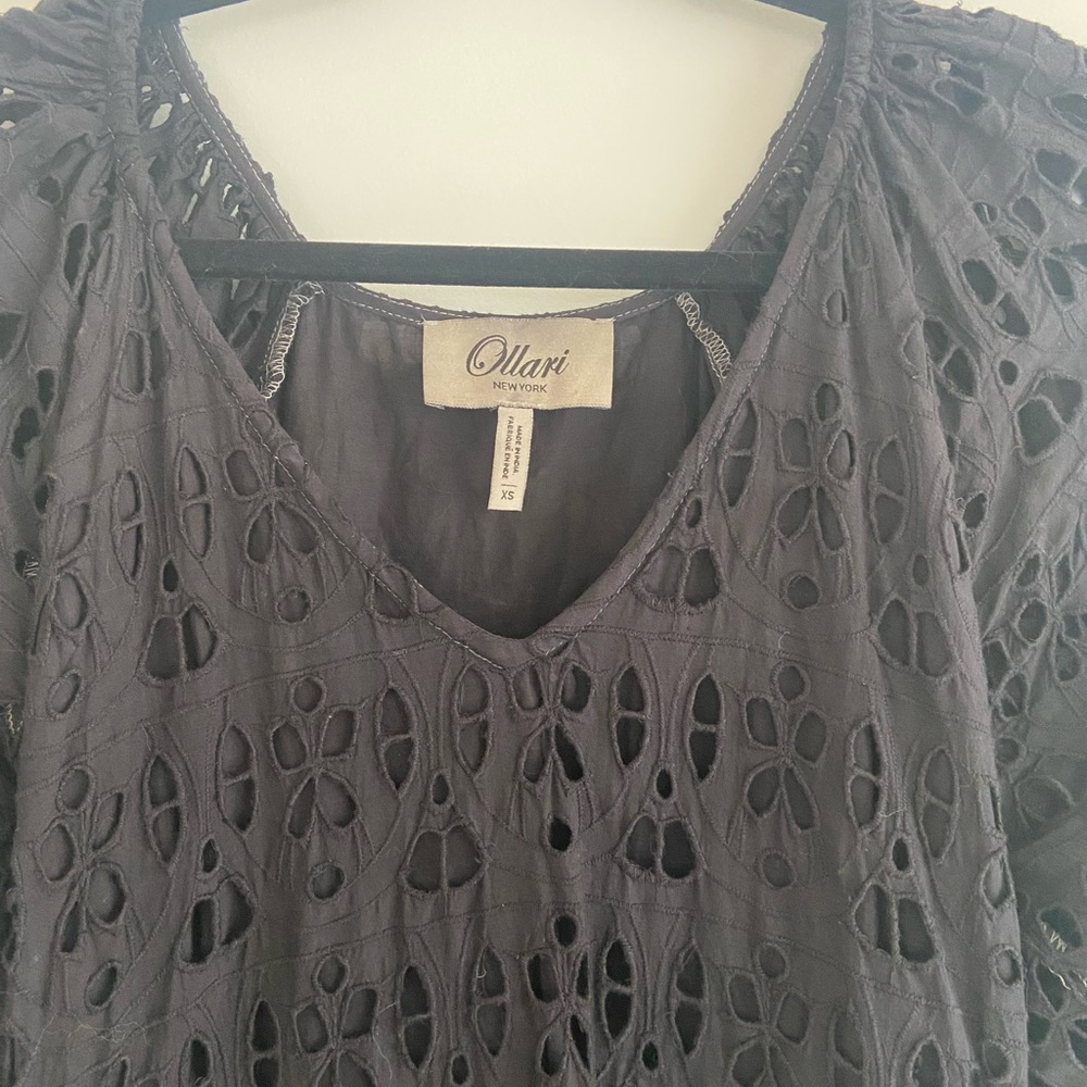 Black Eyelet Maxi Dress - Women's